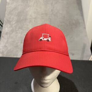 FootJoy Hat Cap Strap Back Red Golf Cart Embroidered Mens FJ Logo Performance